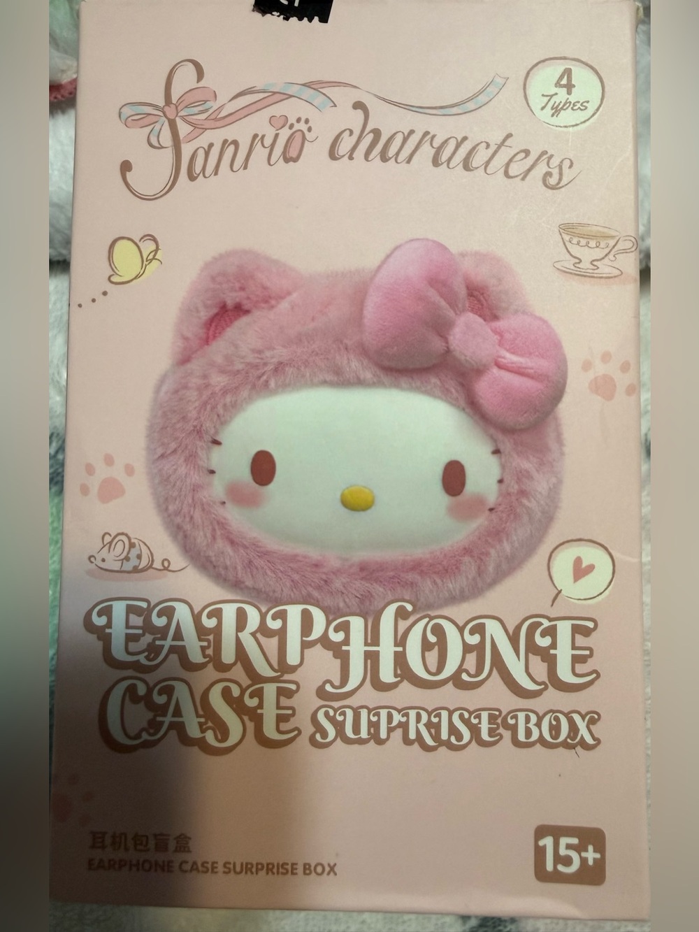 🆕 Sanrio Hello Kitty Plush Face Earbuds Case Pouch